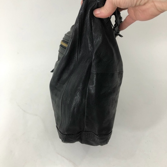 Tano Black Leather Shoulder Bag Purse - Picture 8 of 8